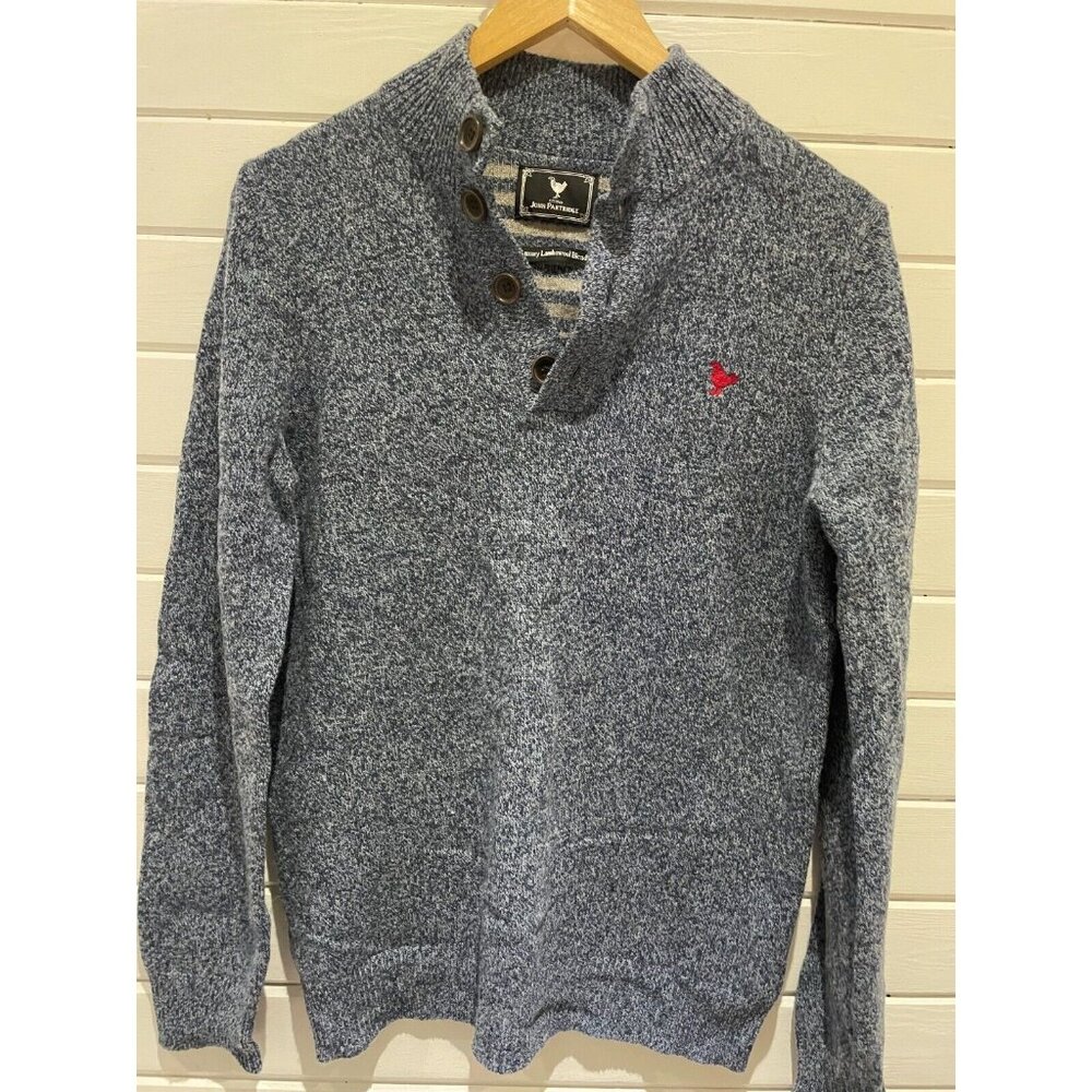 John Partridge wool blend Sweater button pullover Mens size S gray